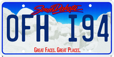 SD license plate 0FHI94