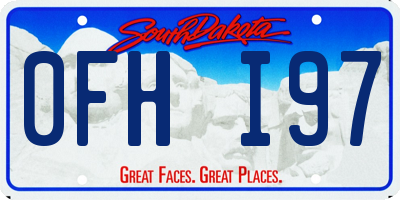 SD license plate 0FHI97