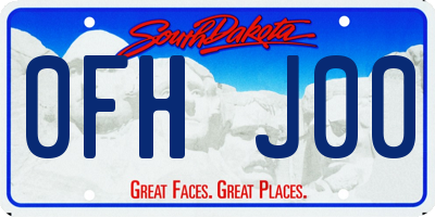 SD license plate 0FHJ00