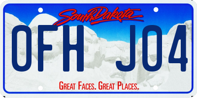 SD license plate 0FHJ04