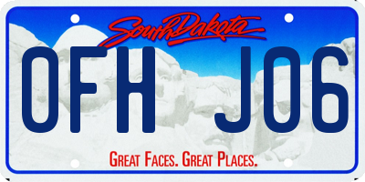SD license plate 0FHJ06