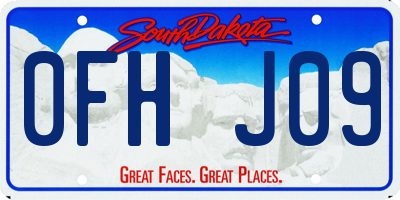 SD license plate 0FHJ09