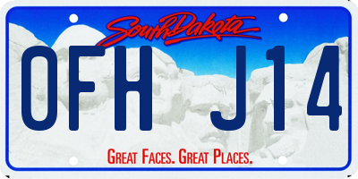 SD license plate 0FHJ14