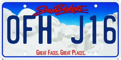SD license plate 0FHJ16