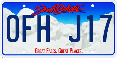 SD license plate 0FHJ17