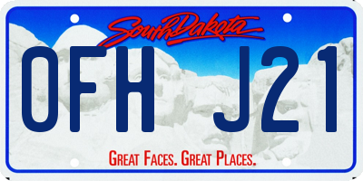 SD license plate 0FHJ21