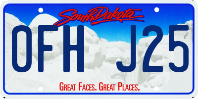 SD license plate 0FHJ25