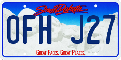 SD license plate 0FHJ27