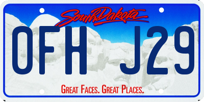 SD license plate 0FHJ29