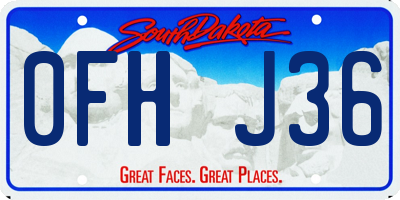 SD license plate 0FHJ36
