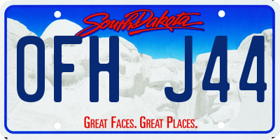 SD license plate 0FHJ44