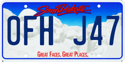 SD license plate 0FHJ47