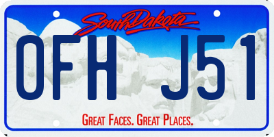 SD license plate 0FHJ51