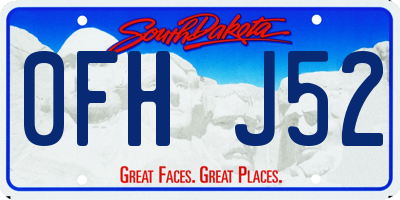 SD license plate 0FHJ52