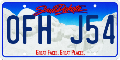 SD license plate 0FHJ54