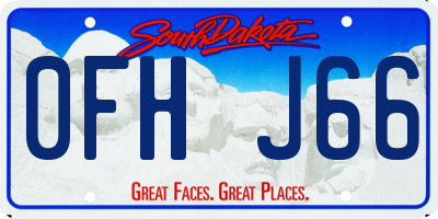 SD license plate 0FHJ66
