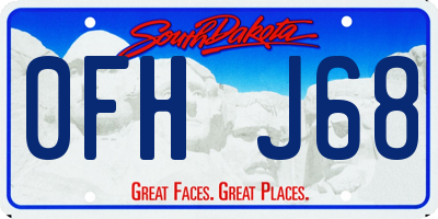 SD license plate 0FHJ68