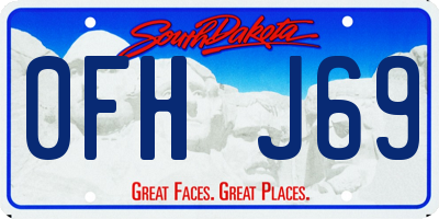 SD license plate 0FHJ69