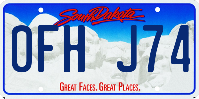 SD license plate 0FHJ74