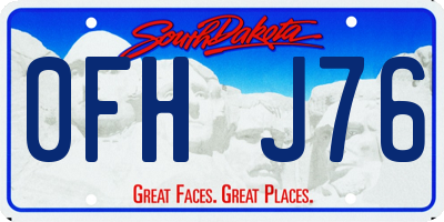 SD license plate 0FHJ76