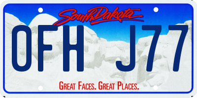 SD license plate 0FHJ77