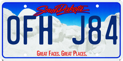 SD license plate 0FHJ84