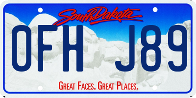 SD license plate 0FHJ89