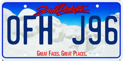 SD license plate 0FHJ96