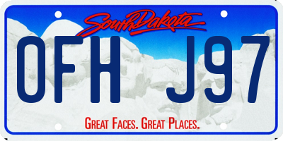 SD license plate 0FHJ97