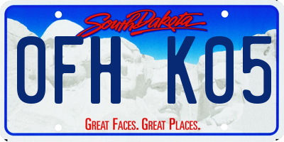 SD license plate 0FHK05