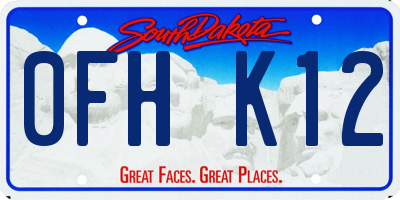 SD license plate 0FHK12