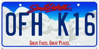 SD license plate 0FHK16