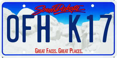 SD license plate 0FHK17