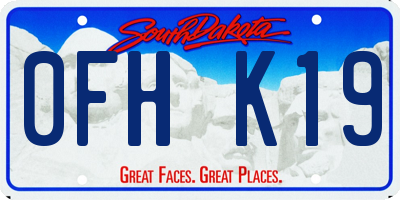 SD license plate 0FHK19