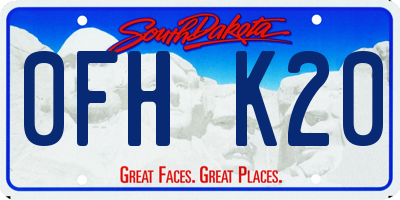 SD license plate 0FHK20