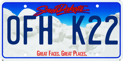 SD license plate 0FHK22
