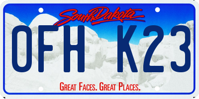 SD license plate 0FHK23