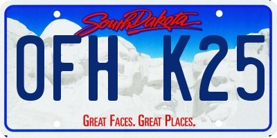SD license plate 0FHK25