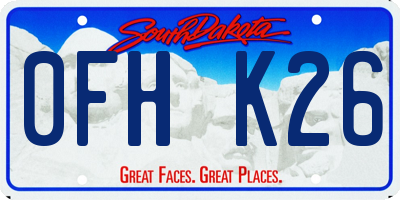 SD license plate 0FHK26