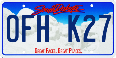 SD license plate 0FHK27