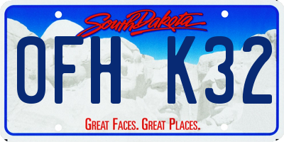 SD license plate 0FHK32