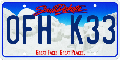 SD license plate 0FHK33