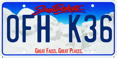 SD license plate 0FHK36