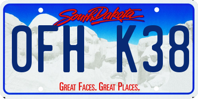 SD license plate 0FHK38