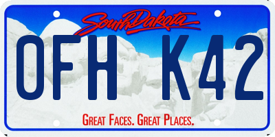 SD license plate 0FHK42