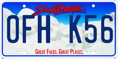 SD license plate 0FHK56