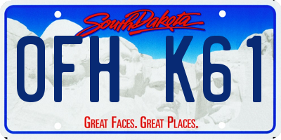 SD license plate 0FHK61