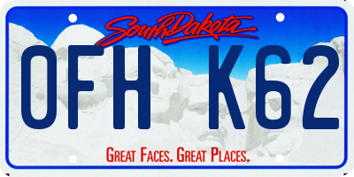 SD license plate 0FHK62