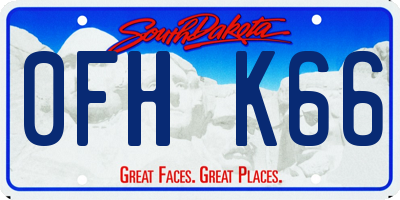 SD license plate 0FHK66