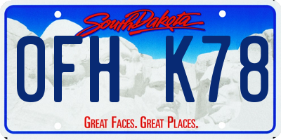 SD license plate 0FHK78
